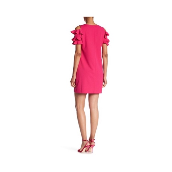 London Times Pink Crepe Ruffle Dress - Picture 3 of 8